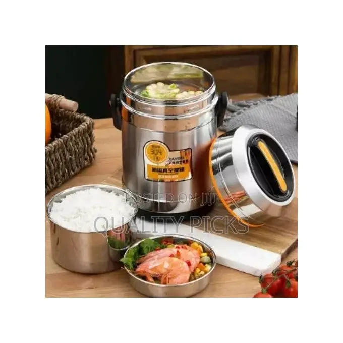 Steel Food Flask,Lunch Box 2.6 Litres Container - Silver