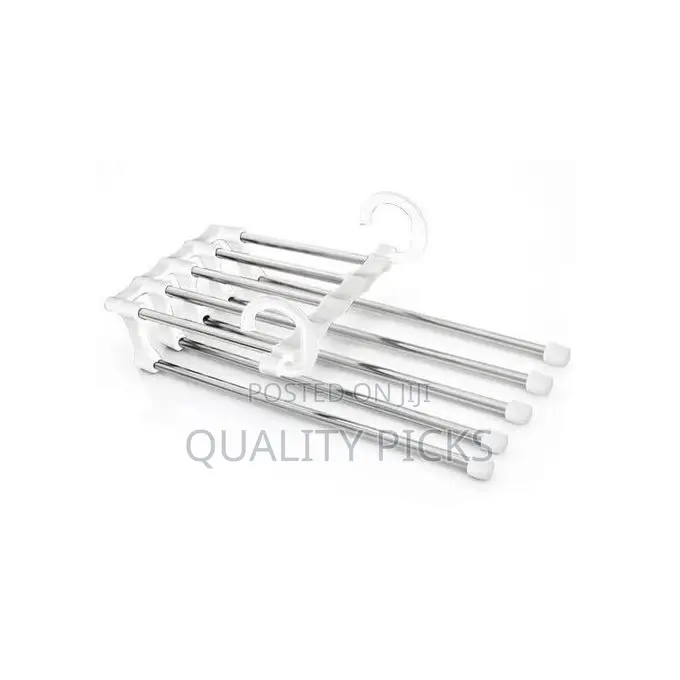 5 In1 Multi-Functional Trousers/Pants Hanger Rack-White.
