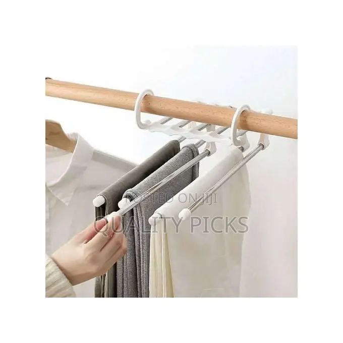 5 In1 Multi-Functional Trousers/Pants Hanger Rack-White.