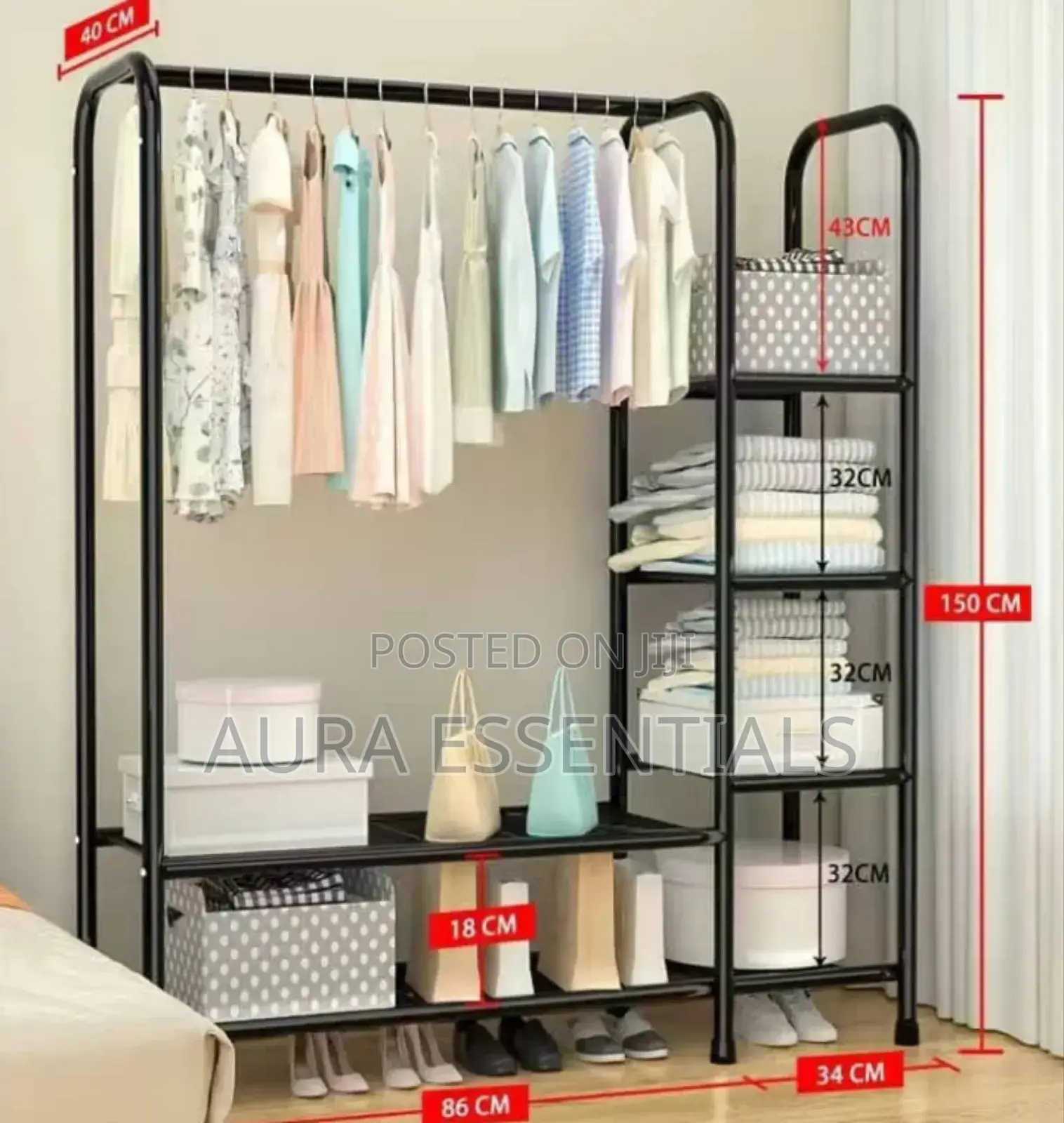 Clothes Rail Rack With Shoe Storage