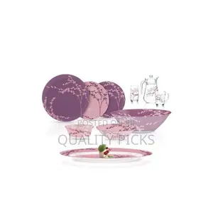 Luminarc Kashima Plates Dinner Set (46 Pcs) - Purple.