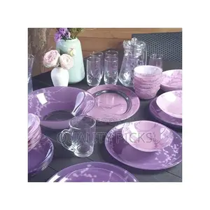 Luminarc Kashima Plates Dinner Set (46 Pcs) - Purple.