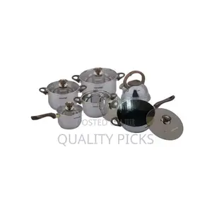 12 Pc Stainless Steel Pots and Frying Pan Saucepans