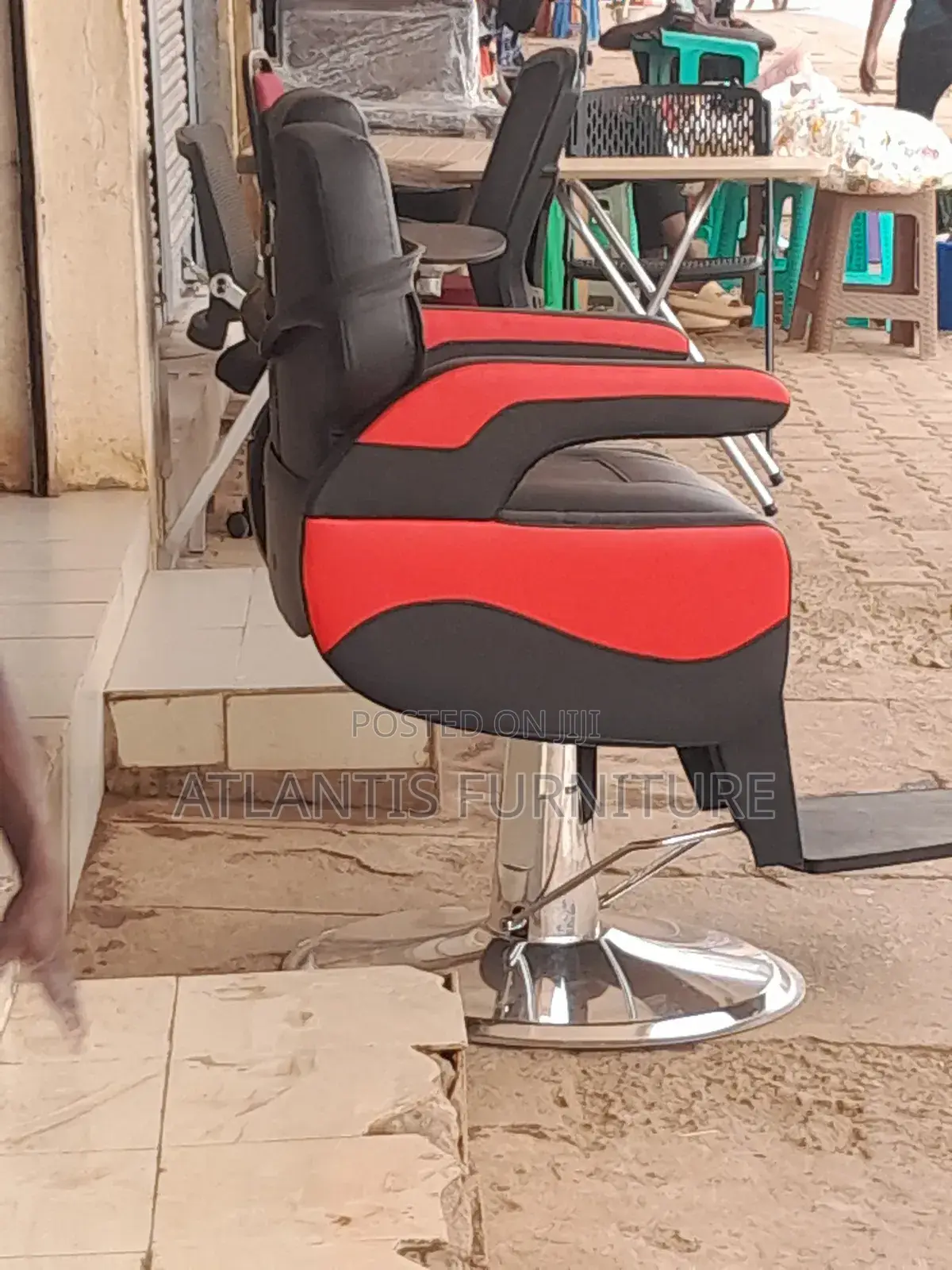 Sides Red Barber Chair