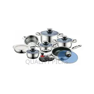 21 Pieces of Heavy Stainless Steel Saucepans