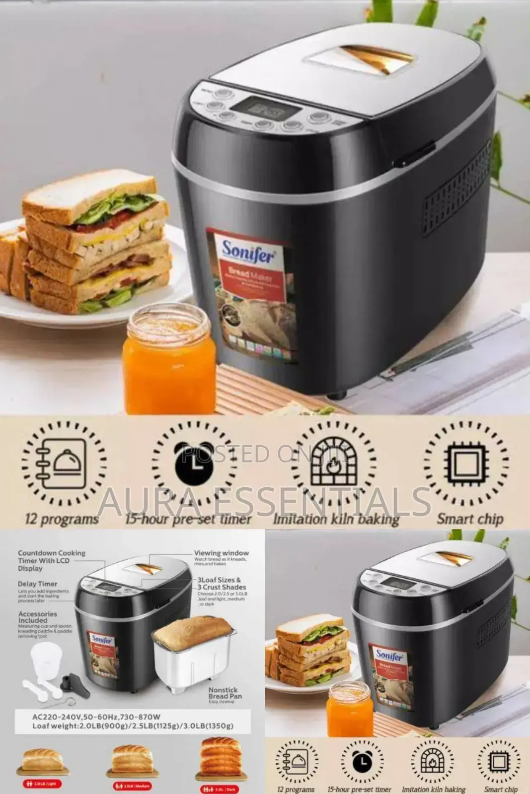Sonifer Bread Maker Bread Maker Machine.