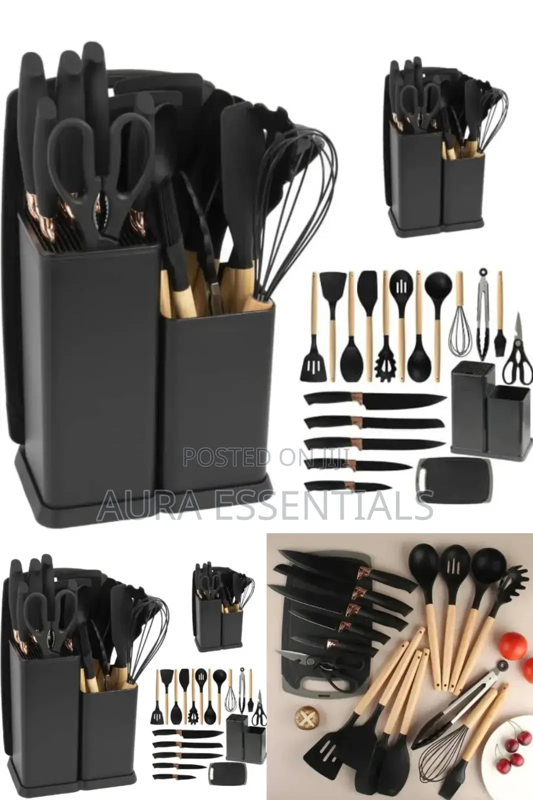 19pcs Silicone Kitchen Cutlery Set