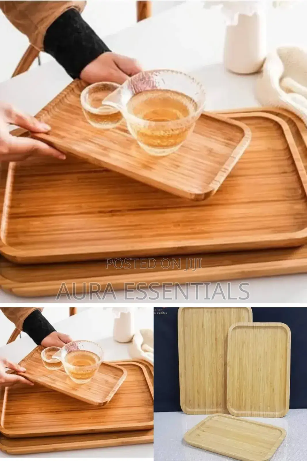 3pcs Carpentry Wooden Serving Trays