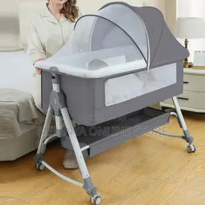 Multifunctional Foldable Baby Crib With Wheels