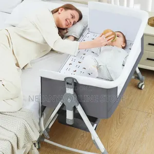 Multifunctional Foldable Baby Crib With Wheels
