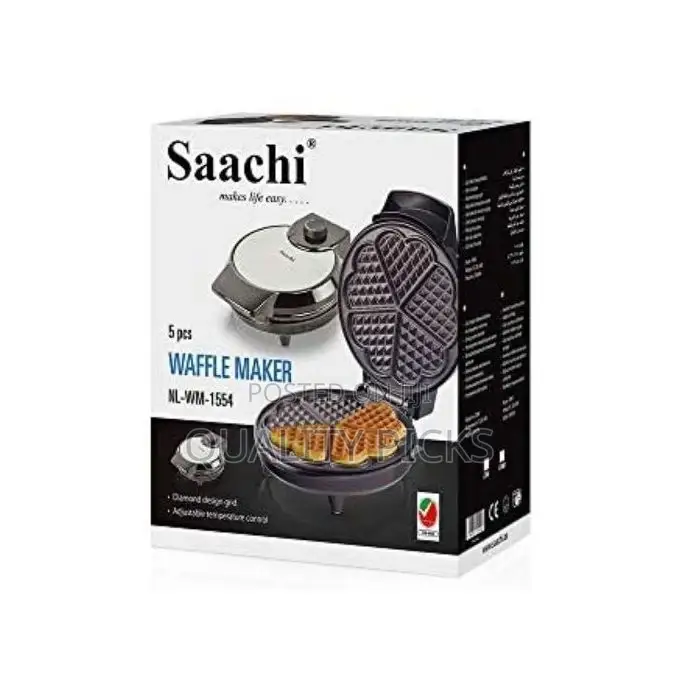 Saachi Waffle Maker With Mini Heart-Shaped Waffles Grill