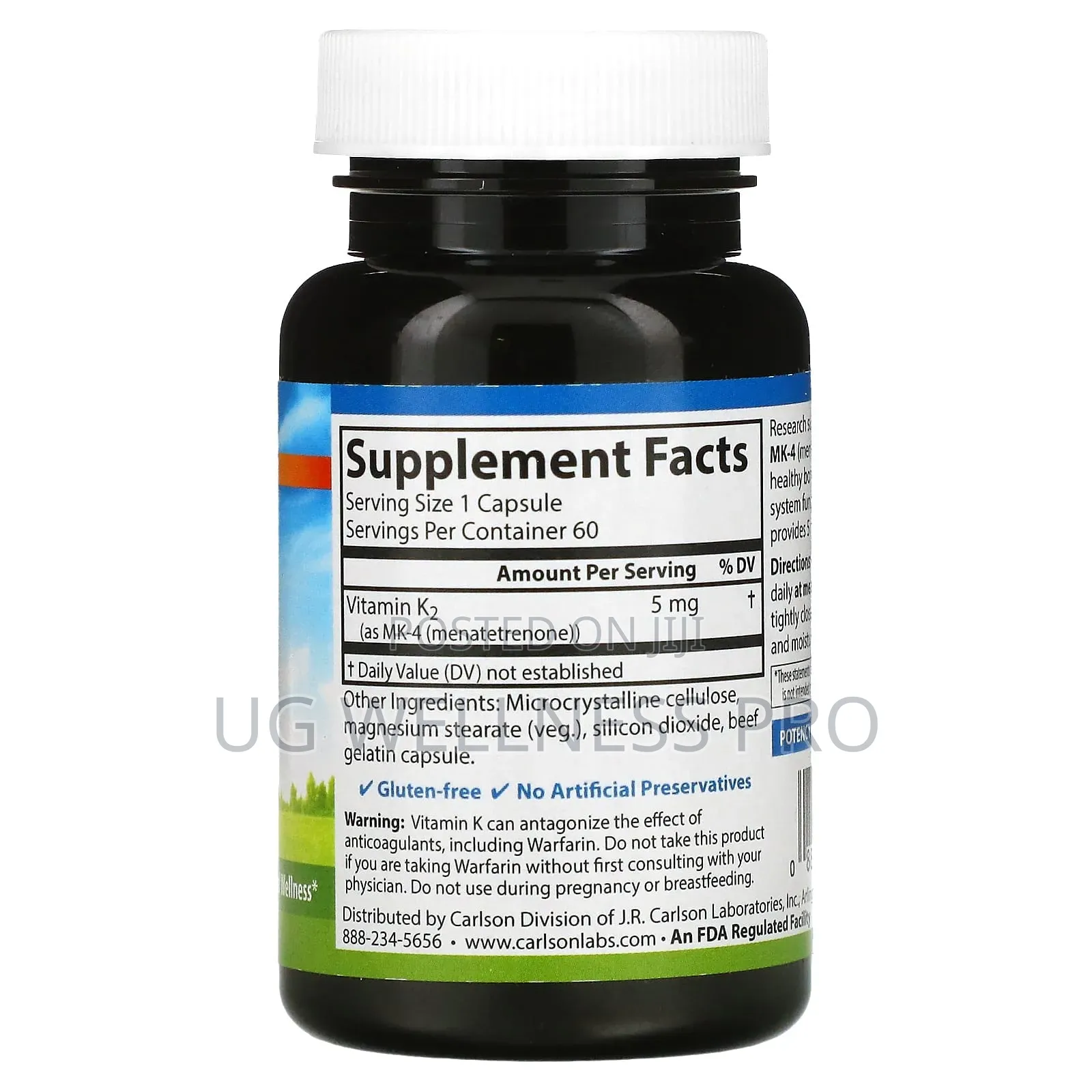 Carlson, Vitamin MK-4, 5 Mg, 60 Capsules