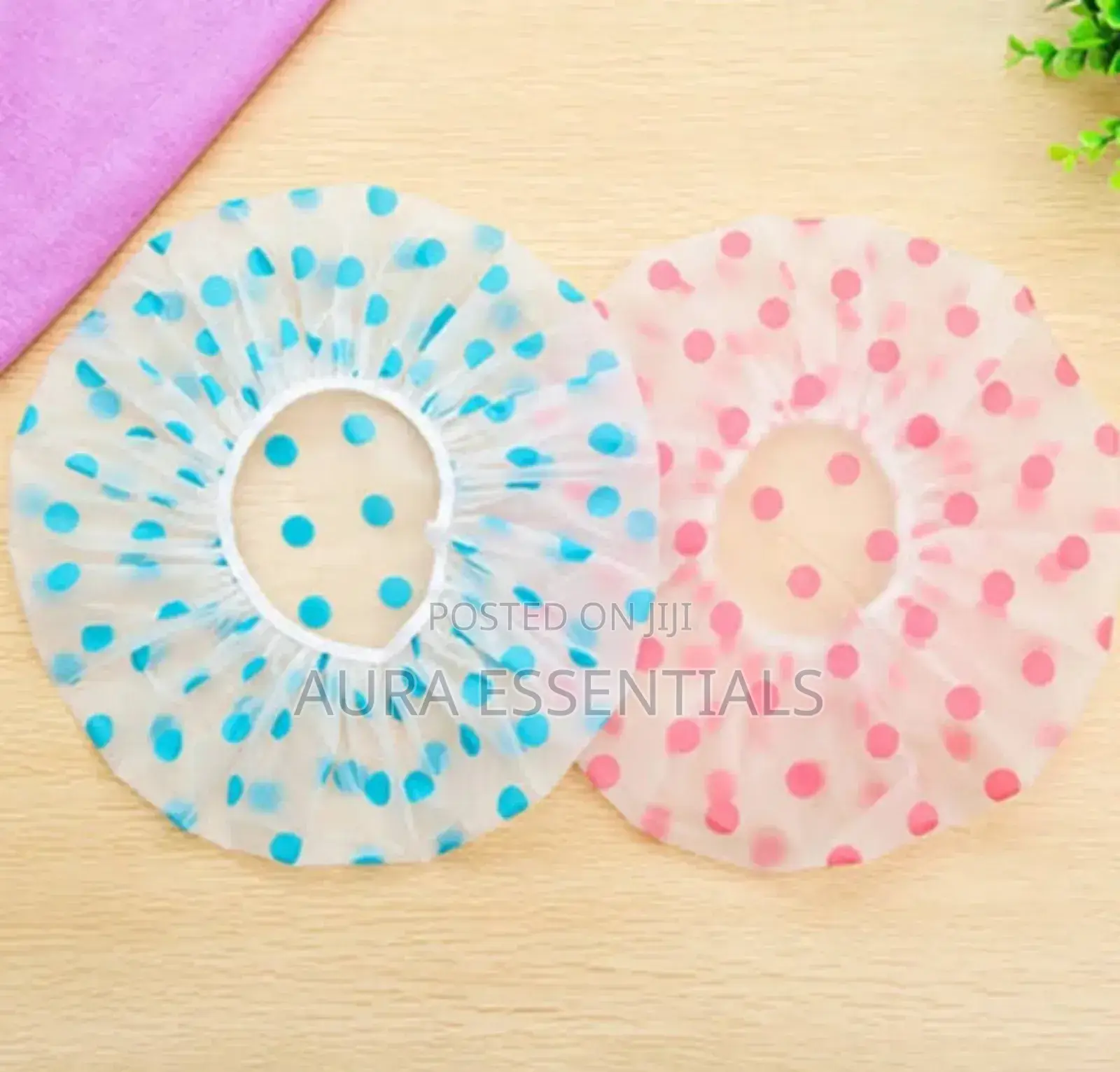 2pcs Elastic Waterproof Shower Cap