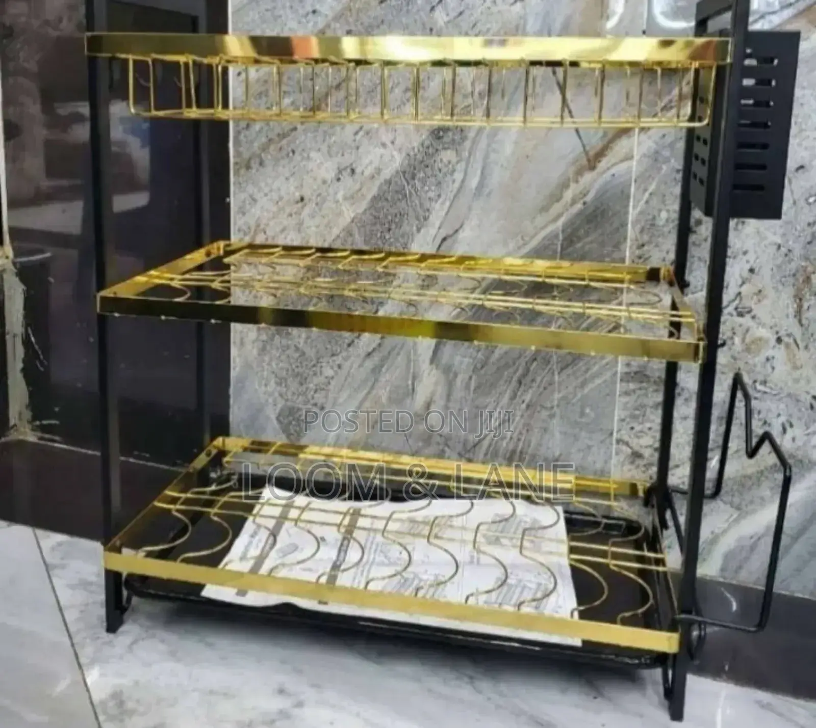 3 Layers Black Gold Dish Drying Rack