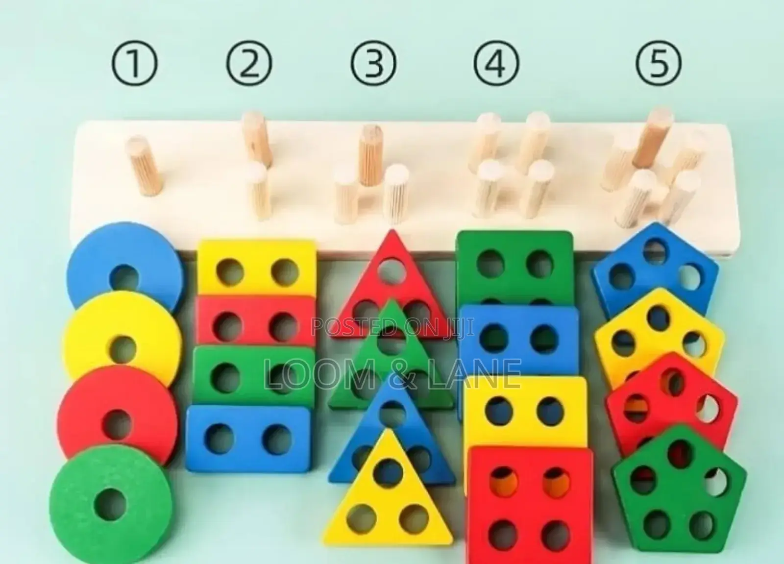 Kids Play Color Stackable Wooden Board
