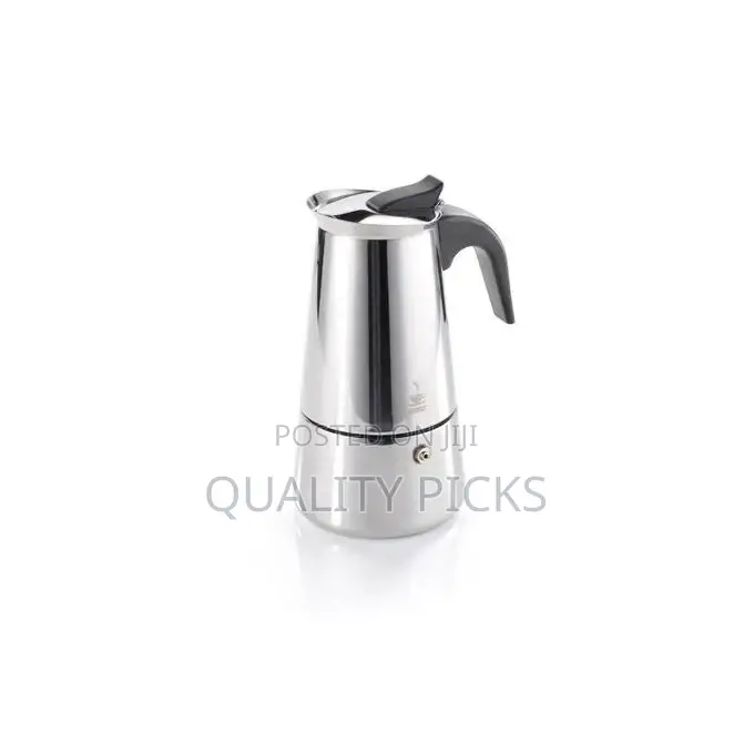 Espresso Maker Emilio For 4 Cups, Stainless Steel- Silver.
