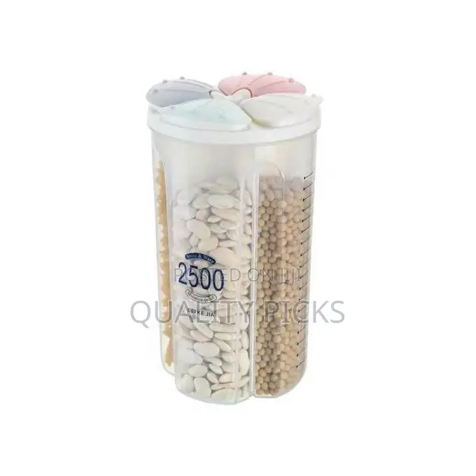4 Section Cereal Food Dispenser Storage Jar Box Container