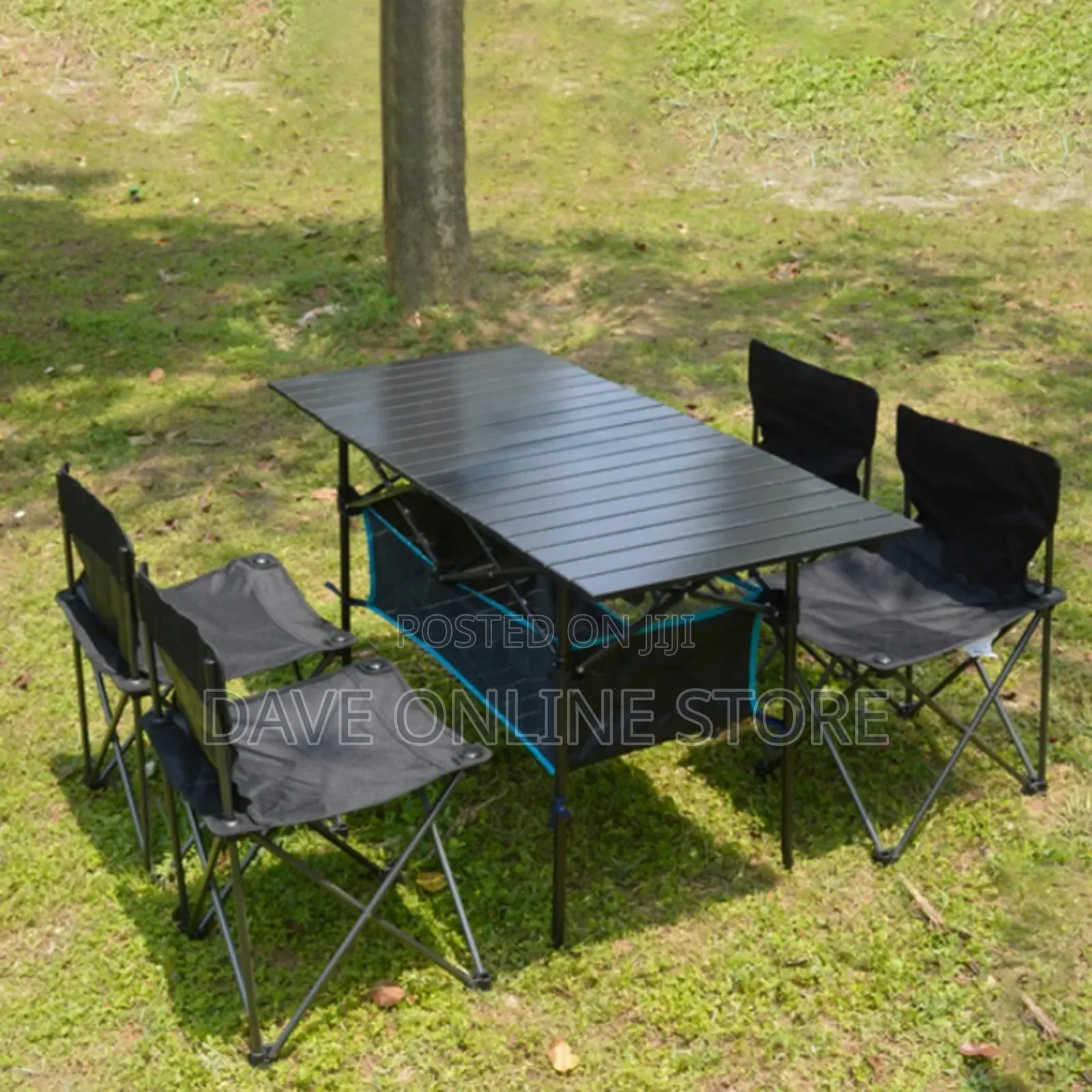 Folding Camping Table and 4 Chairs Set