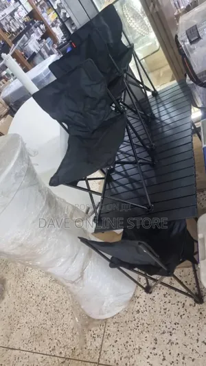 Folding Camping Table and 4 Chairs Set