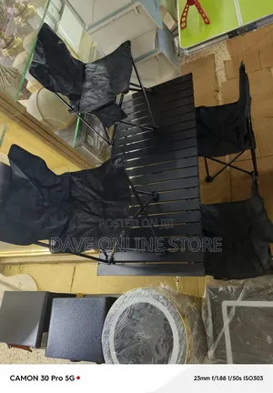 Folding Camping Table and 4 Chairs Set