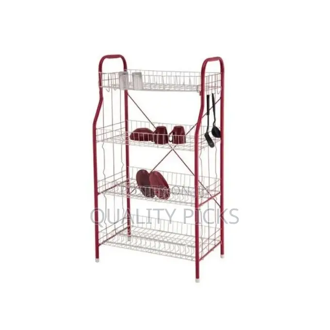 4 Tier Stainless Steel Cups Plate Drying Dish Rack