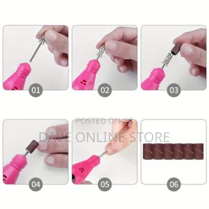Professional USB Electric Nail Drill Machine - Red