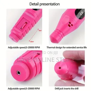 Professional USB Electric Nail Drill Machine - Red