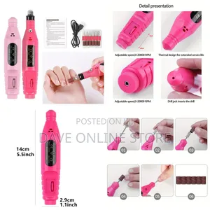 Professional USB Electric Nail Drill Machine - Red