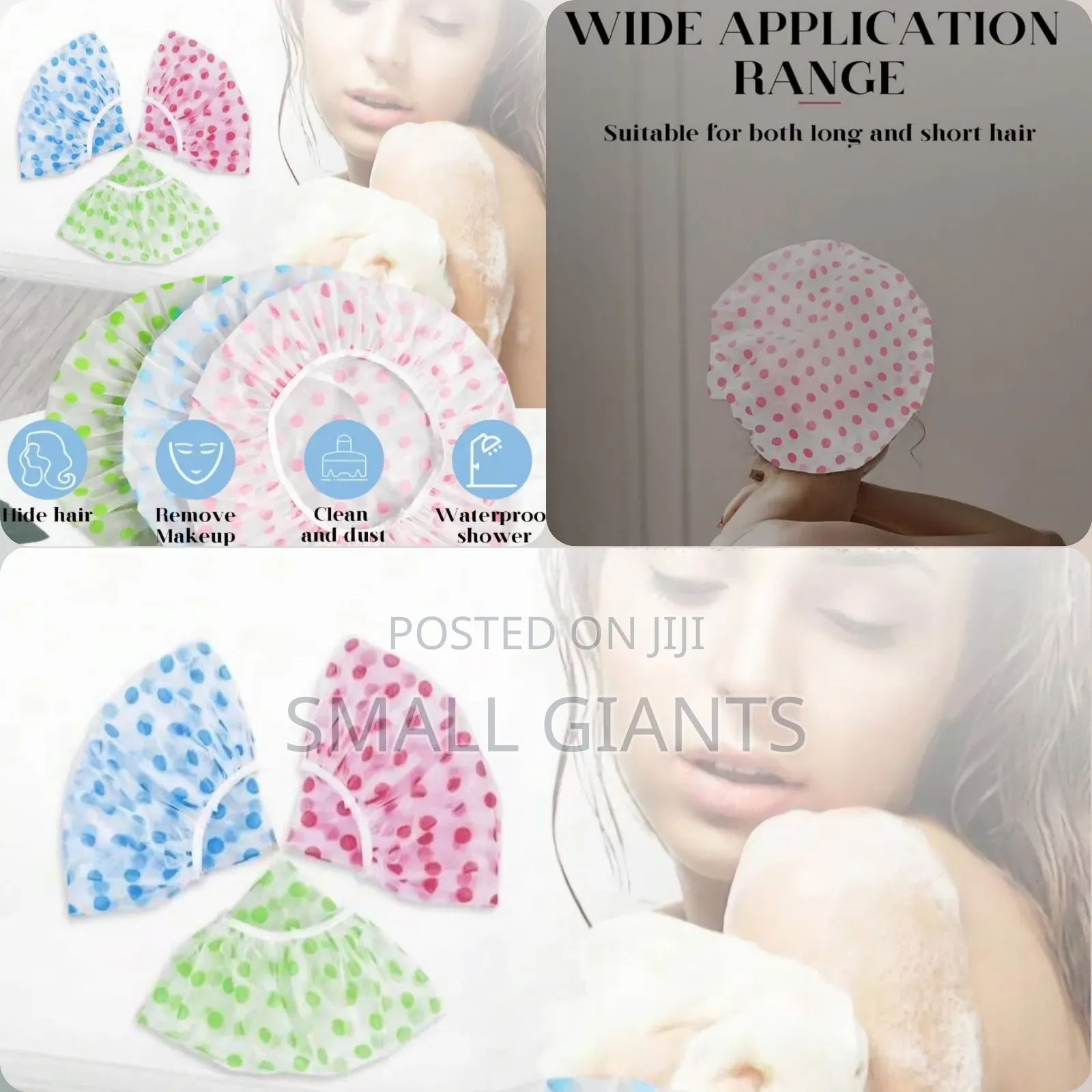 2pcs Elastic Waterproof Shower Cap
