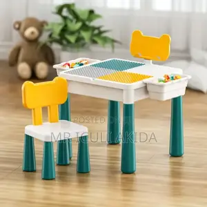 7in1 Kids Learning,Play Table Set WTH Chair Puzzle Blocks