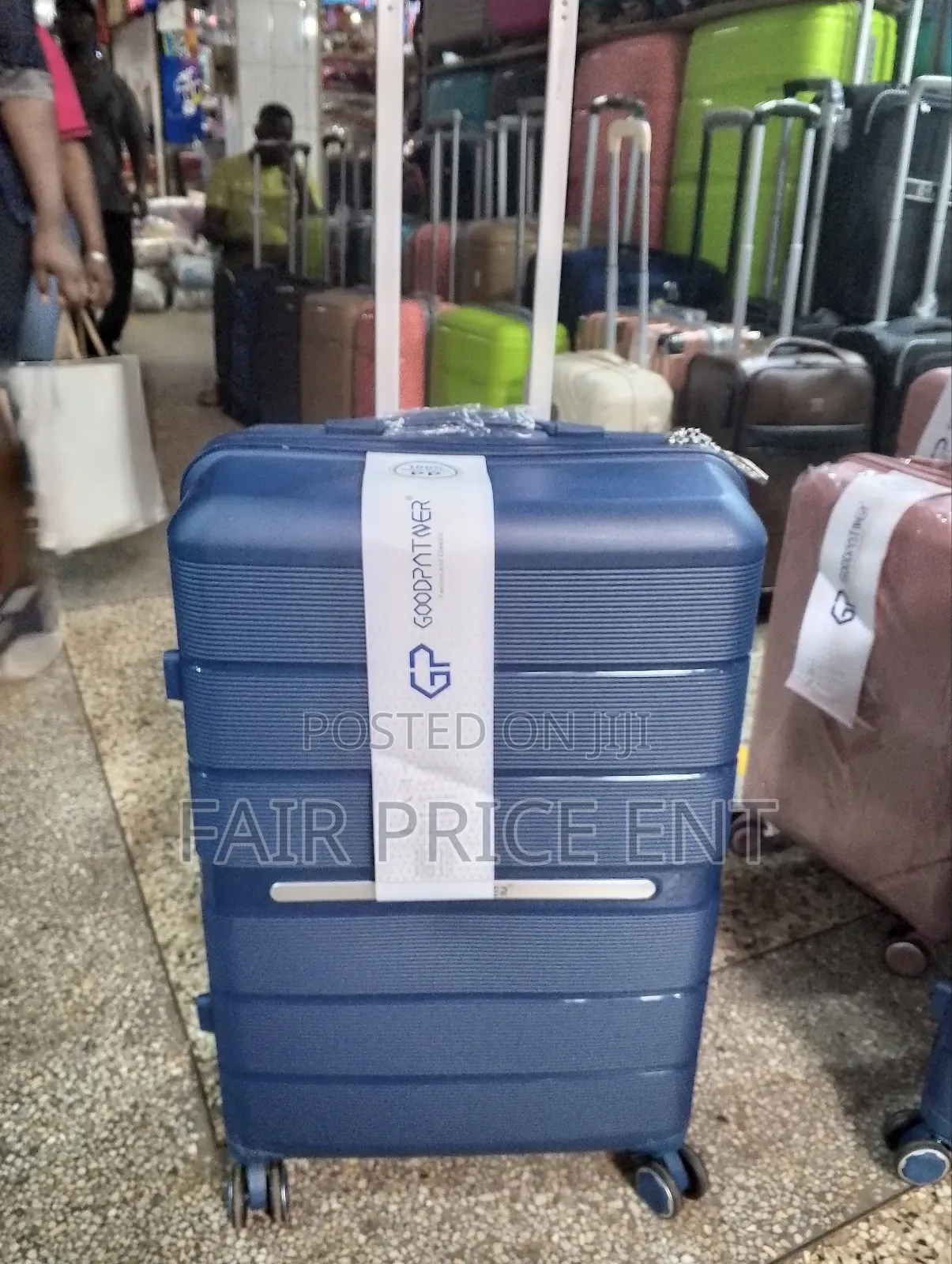 Original Rubber Plastic Suitcases. Medium.( Blue)
