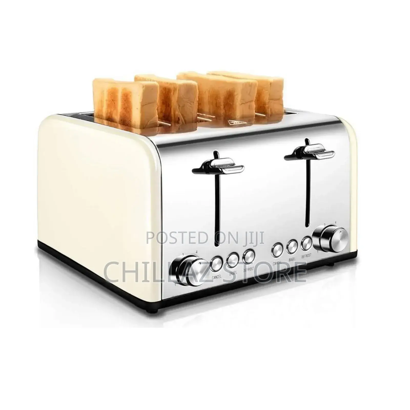 4 Slice Stainless Steel Bread Toaster.