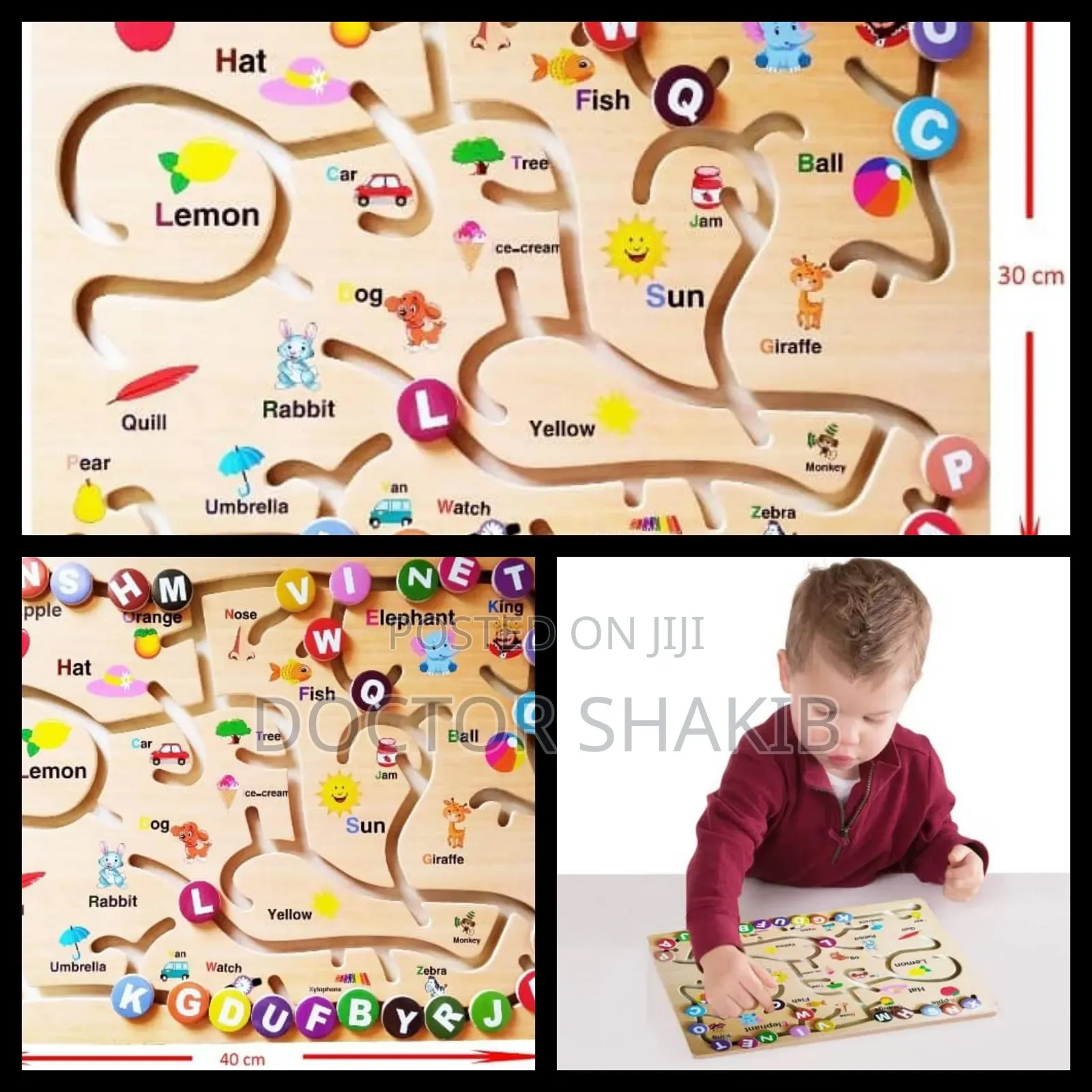New Kids Play Alphabet Game Puzzle Board