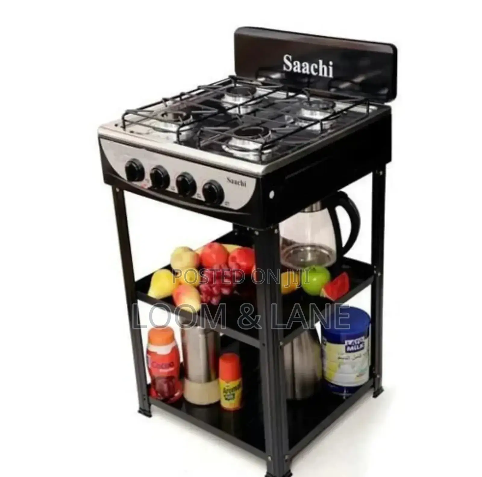 Saachi 4 Burner Gas Stove Cooker With 2 Shelves