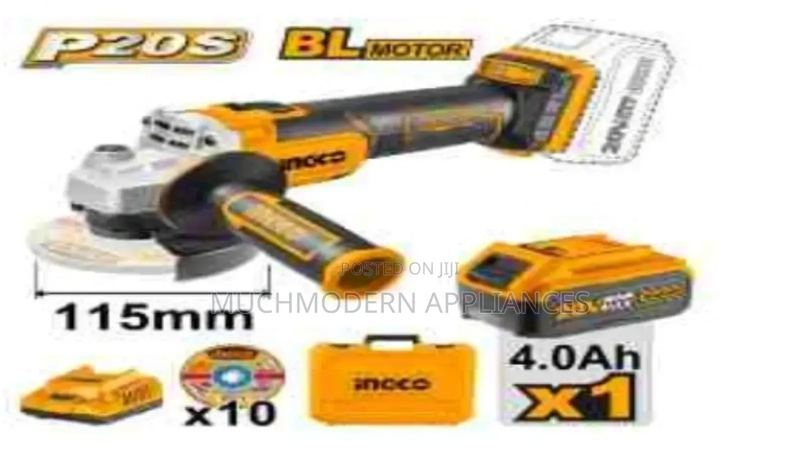 Ingco Lithium Ion Angle Grinder Disc Diameter 115m