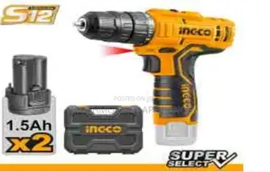 Ingco Lithium-Ion Cordless Drill, 2 Mechanical Gears