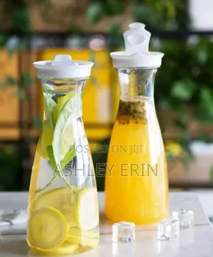 Glass Water Juice Pitcher Jar