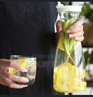 Glass Water Juice Pitcher Jar
