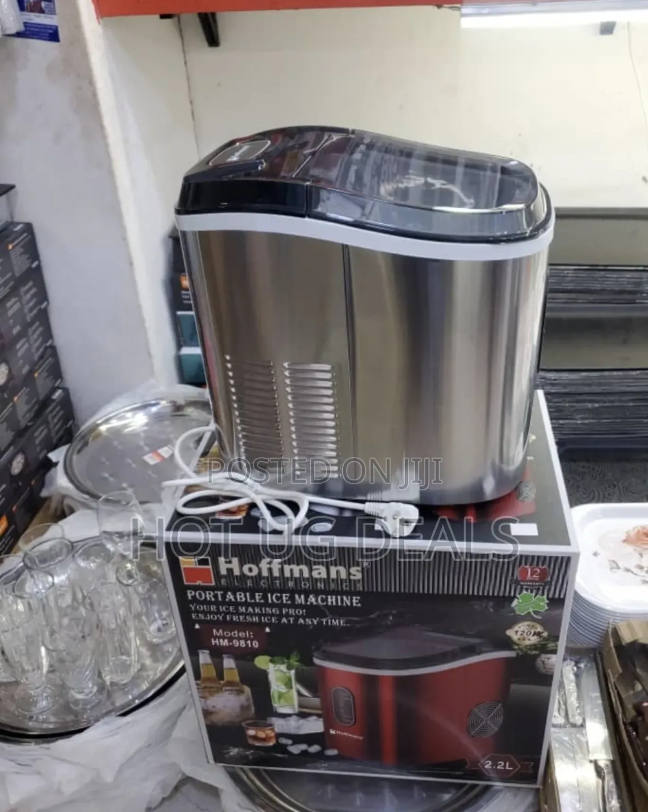 Hoffmans 2.2 Litres Electric Ice Cube Maker - Silver