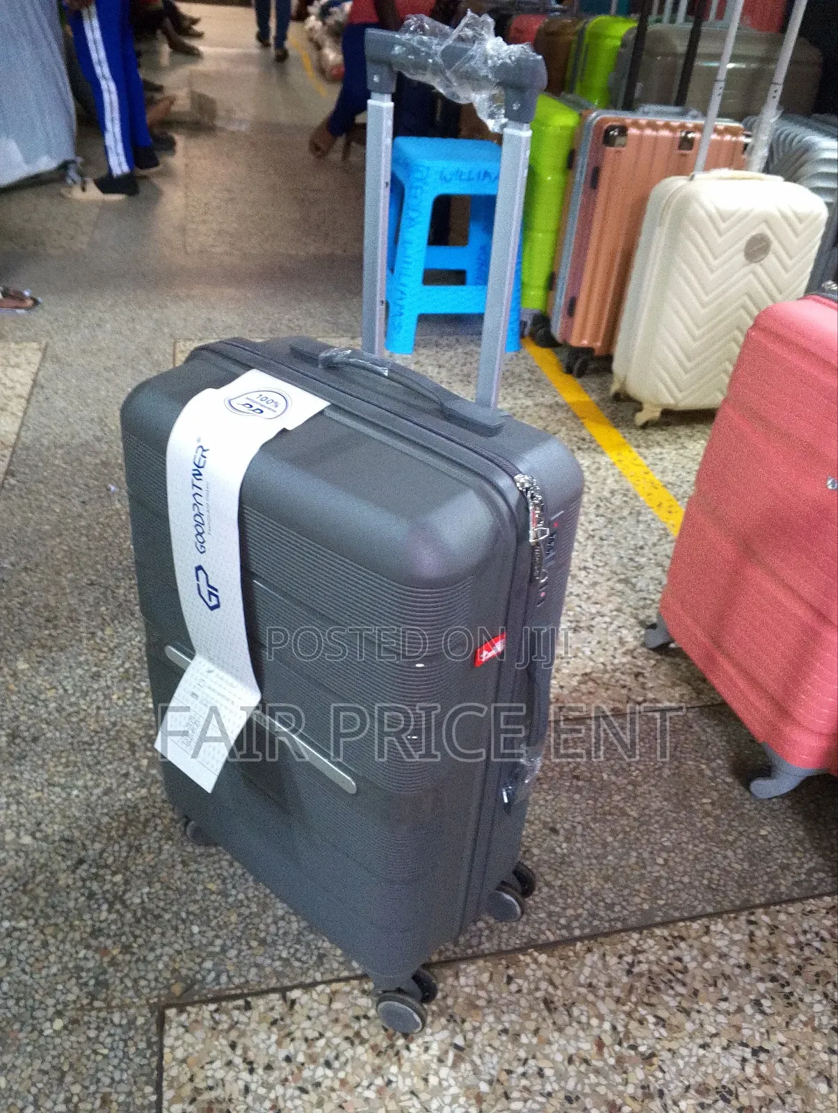Original Rubber Plastic Suitcases. Medium.( Blue)