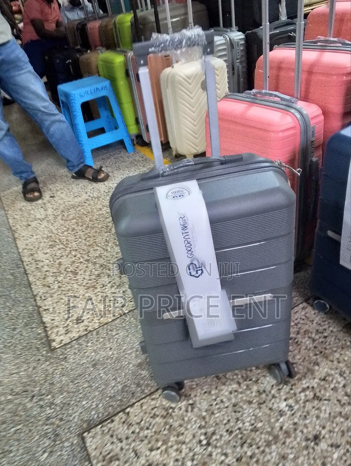Original Rubber Plastic Suitcases. Medium.( Blue)