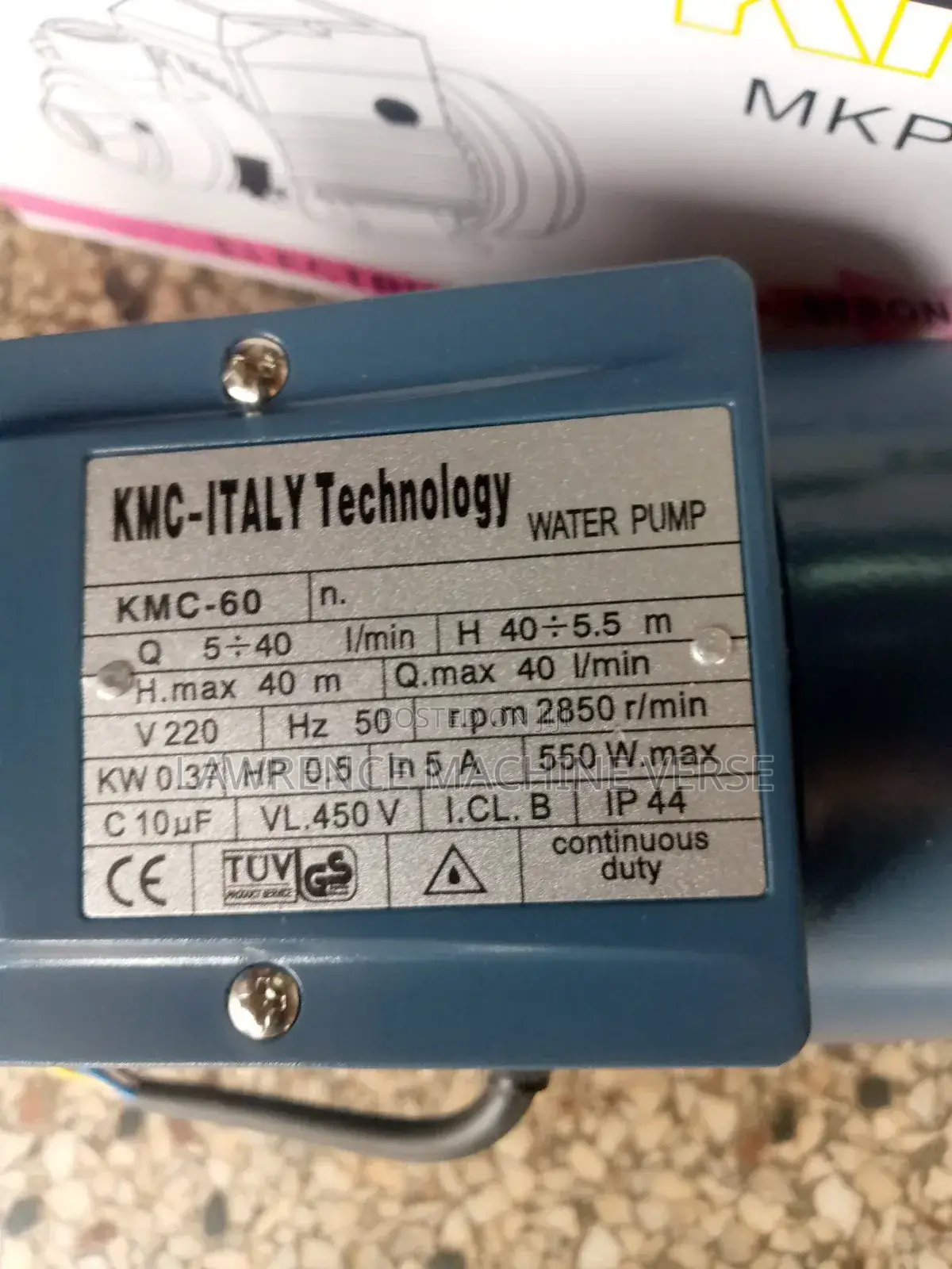 Surface Water Pump 40m 0.5HP