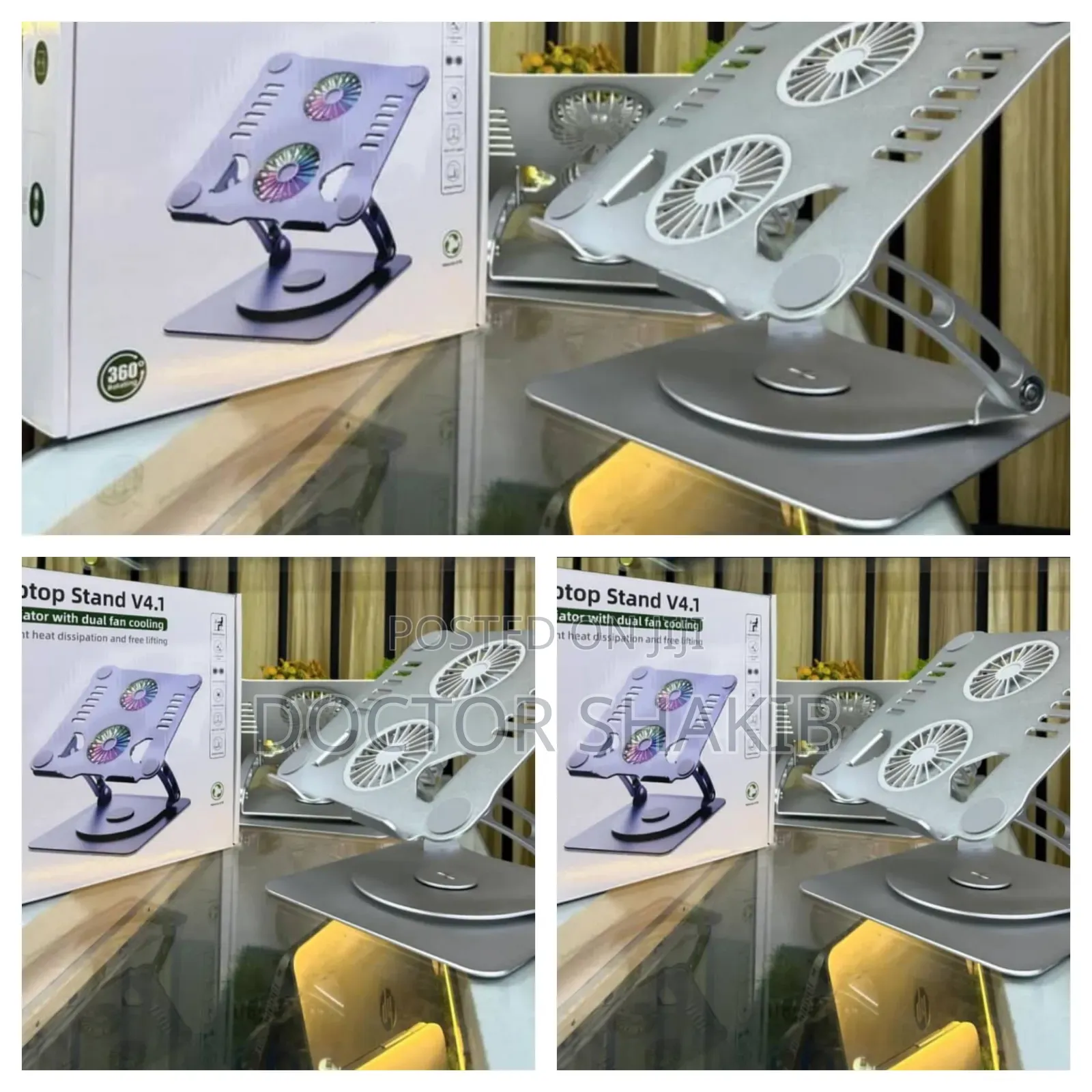 V4.1 Laptop Stand With Durable Dual Fan Cooling