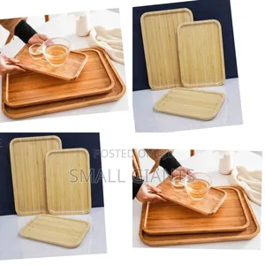 New Wooden Serving Tray Set, 3 Pieces