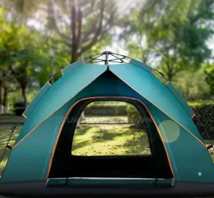 Family 1-4 Person Camping Tent Green