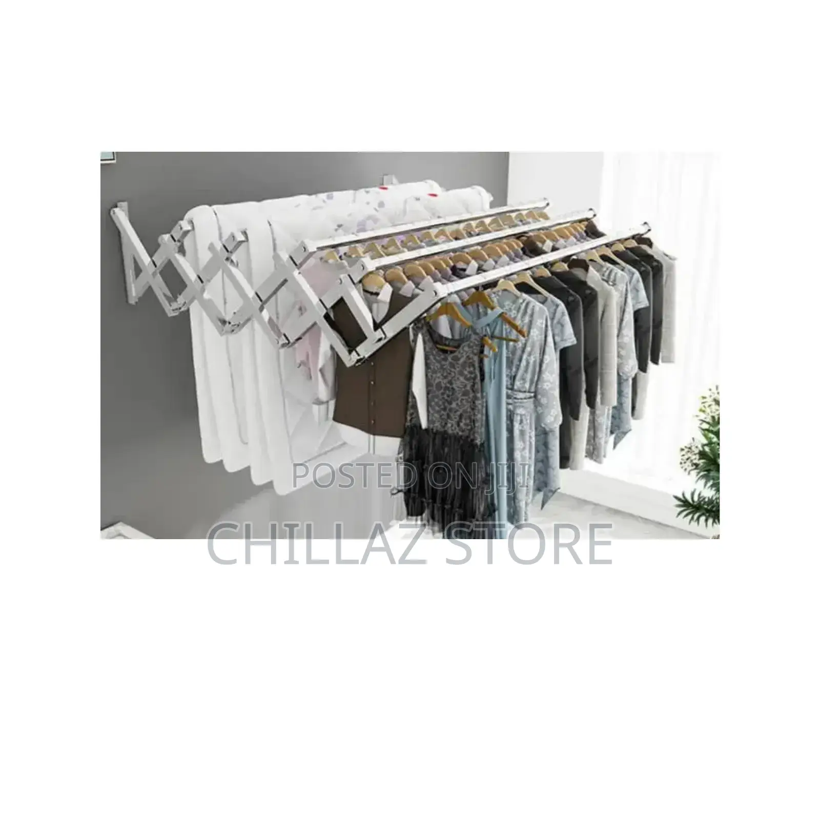Wall Mounted Stainless Steel Clothes Hanger.