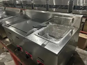 2 in 1 Gas Griddle Deep Fryer Machine