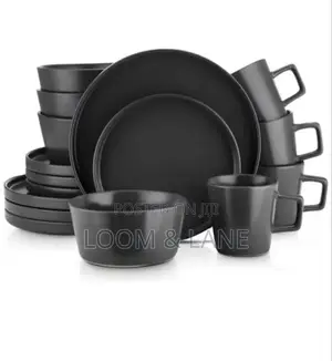 16pcs Black Dinnerware Set