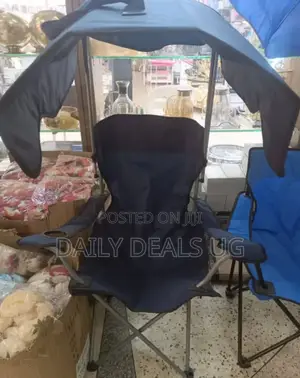 Black Camping Chair With Umbrella