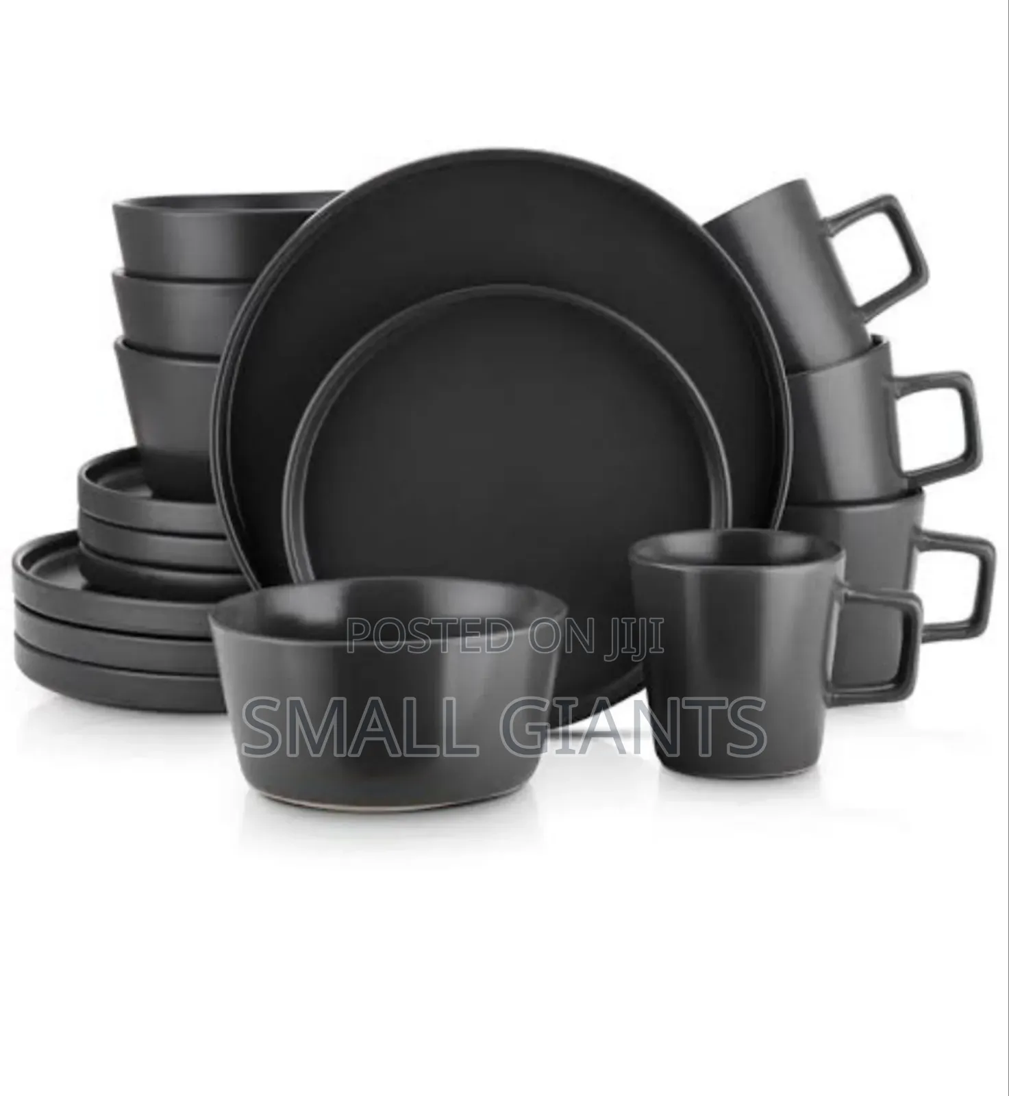 16 PCS Black Dinnerware Set